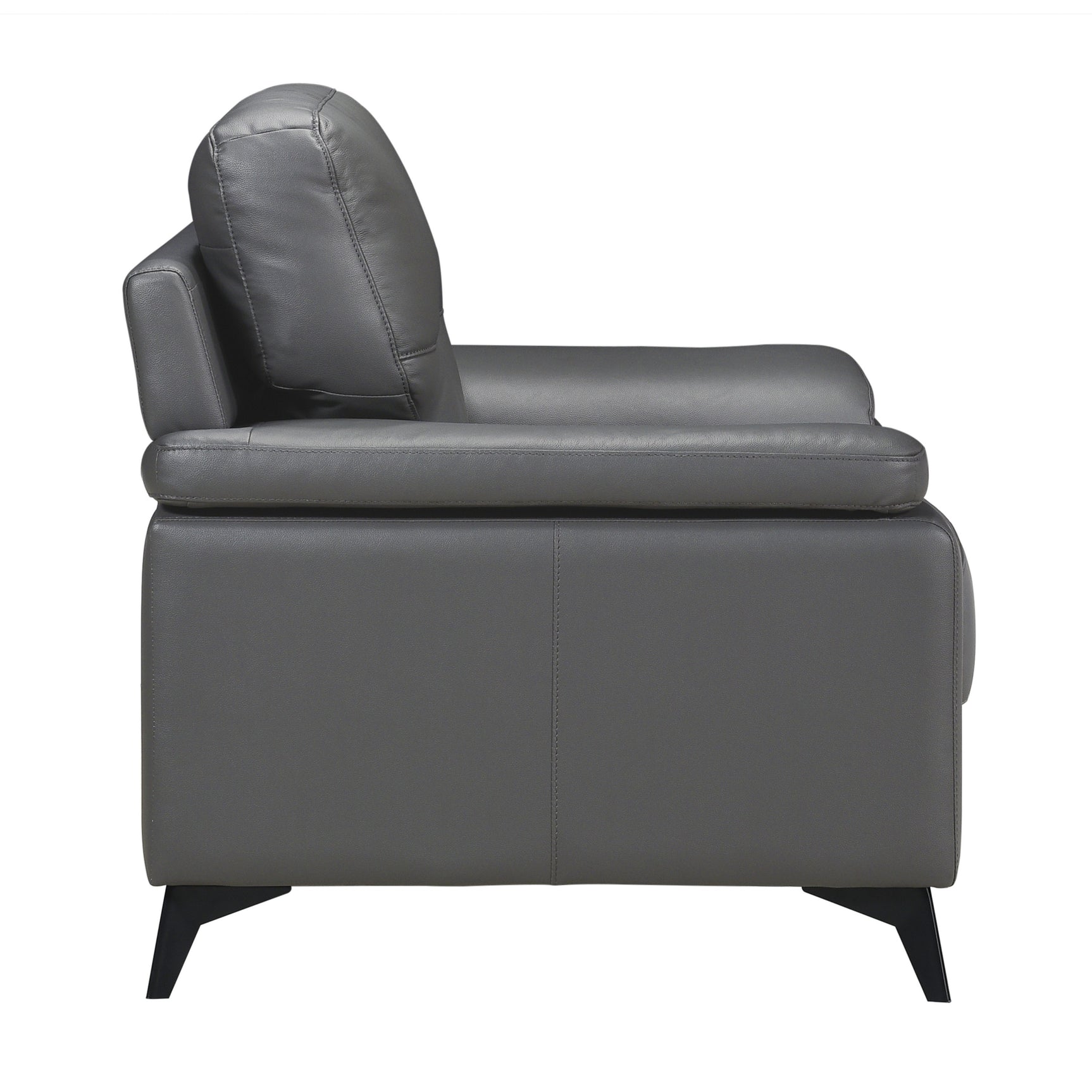 Mischa Dark Gray Leather Armchair - Ornate Home