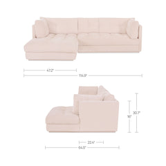 Mischa Light Beige Left Sectional - Ornate Home
