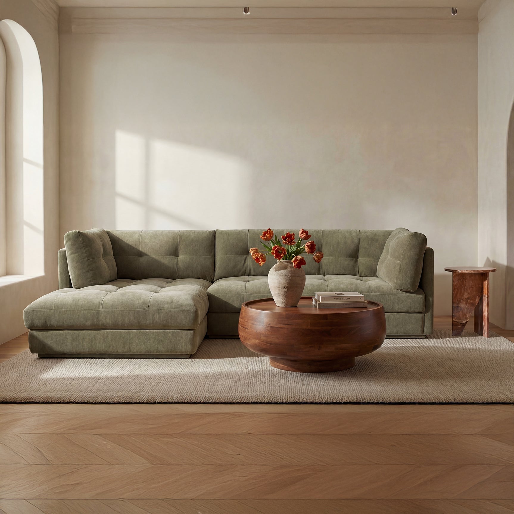Mischa Sage Green Left Sectional - Ornate Home