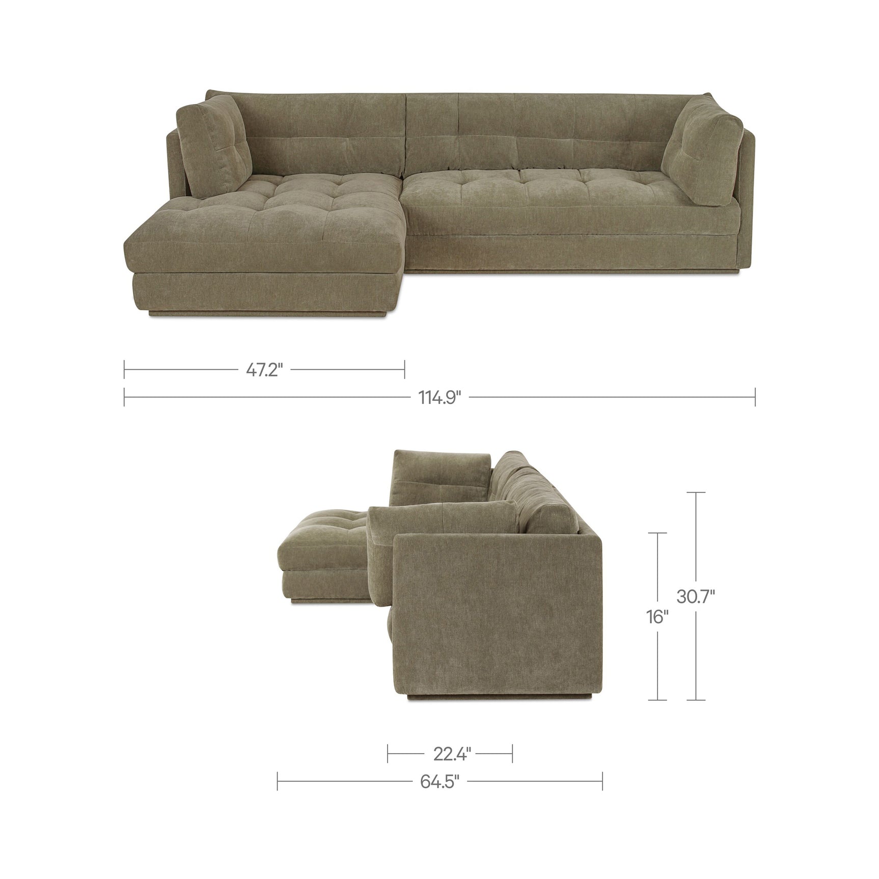 Mischa Sage Green Left Sectional - Ornate Home
