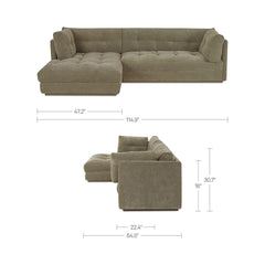 Mischa Sage Green Left Sectional - Ornate Home