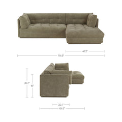 Mischa Sage Green Right Sectional - Ornate Home