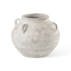 Misha Cream 16.1"H Ceramic Floor Vase - Ornate Home