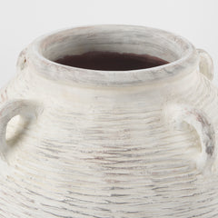 Misha Cream 16.1"H Ceramic Floor Vase - Ornate Home