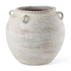Misha Cream 22.4"H Ceramic Floor Vase - Ornate Home