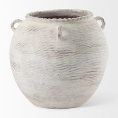 Misha Cream 22.4"H Ceramic Floor Vase - Ornate Home