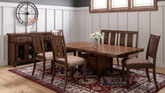 Mission Viejo Brown High/Low Ext Dining Table w/ 4 Chairs, Bench - Ornate Home