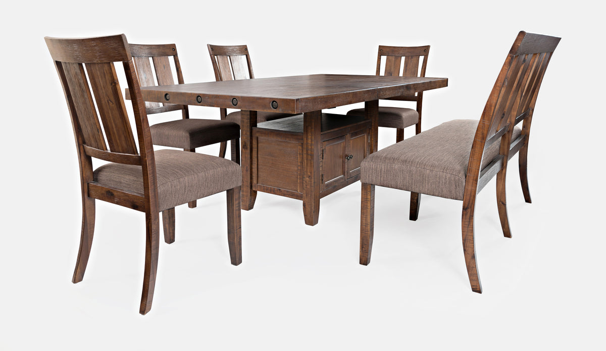 Mission Viejo Brown High/Low Ext Dining Table w/ 4 Chairs, Bench - Ornate Home