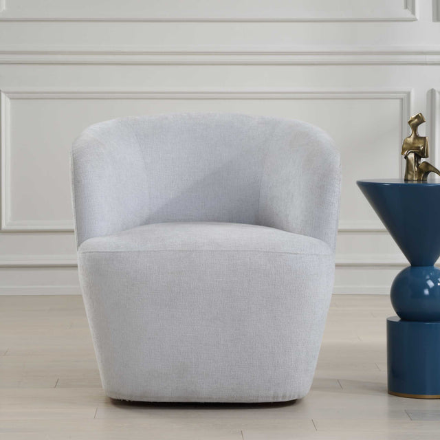 Mist Blue Barrel Swivel Chair - Ornate Home