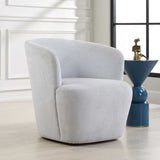 Mist Blue Barrel Swivel Chair - Ornate Home