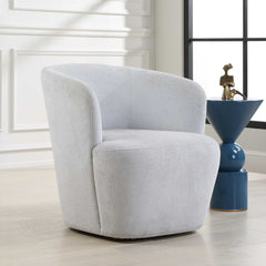 Mist Blue Barrel Swivel Chair - Ornate Home