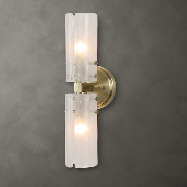Mistie Brass 2 Light Glass Sconce - Ornate Home