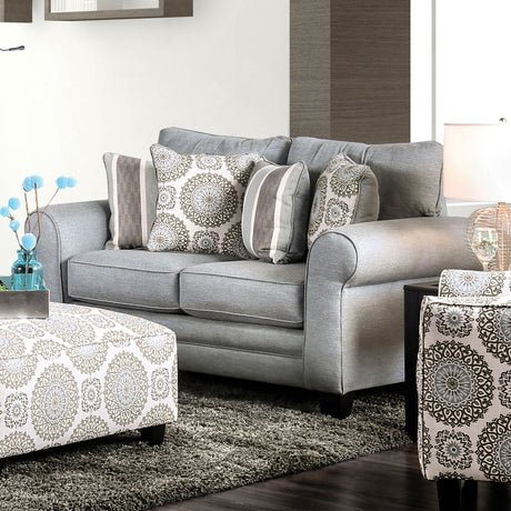 Misty Blue Gray Loveseat - Ornate Home