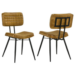 Misty Camel & Black Side Chairs (Set of 2) - Ornate Home