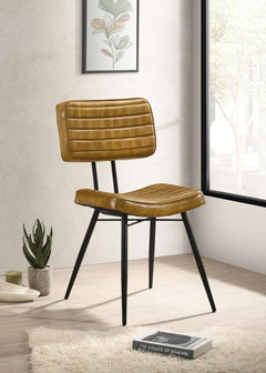 Misty Camel & Black Side Chairs (Set of 2) - Ornate Home