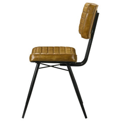 Misty Camel & Black Side Chairs (Set of 2) - Ornate Home