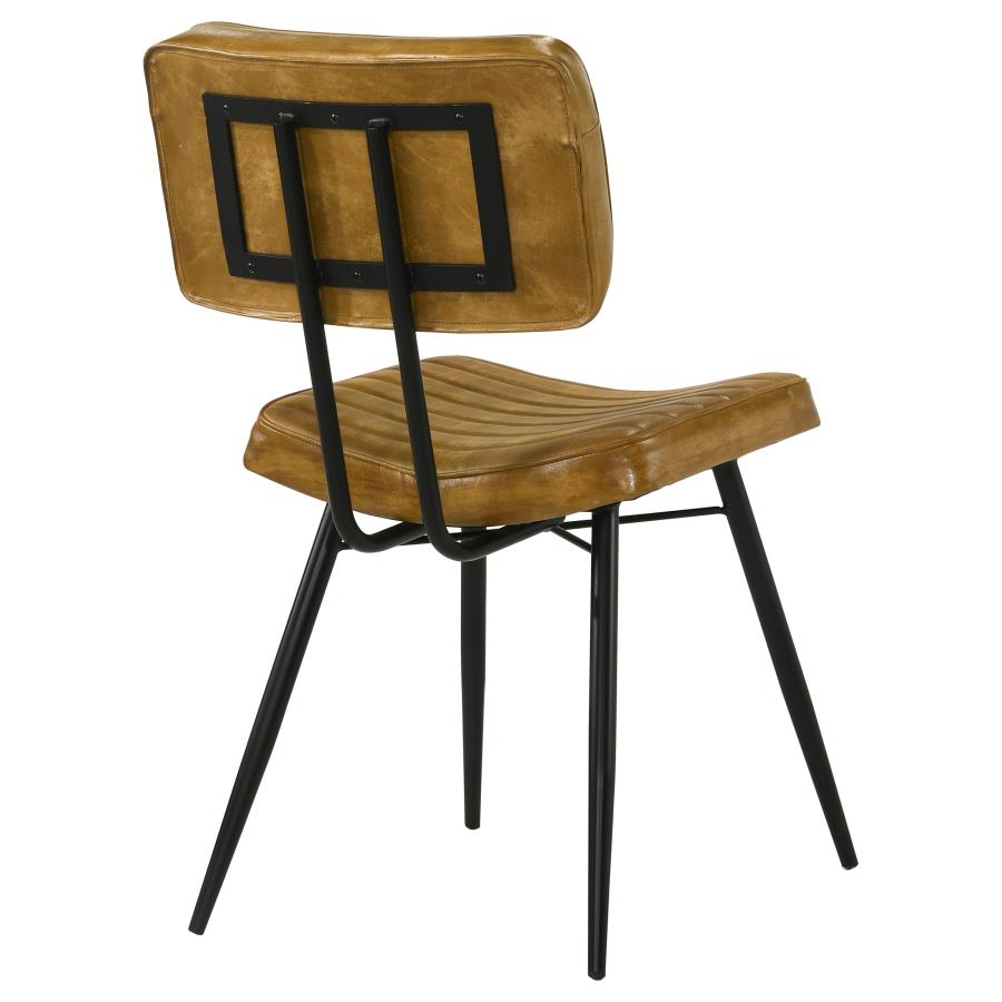 Misty Camel & Black Side Chairs (Set of 2) - Ornate Home