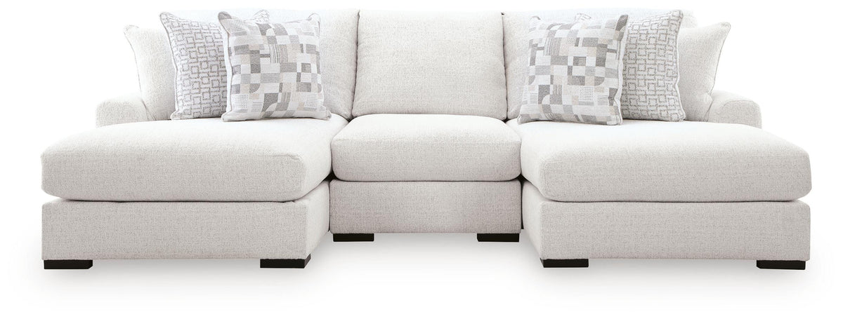 Misty-Lakes Chalk 3-Piece Double Chaise Sectional - Ornate Home