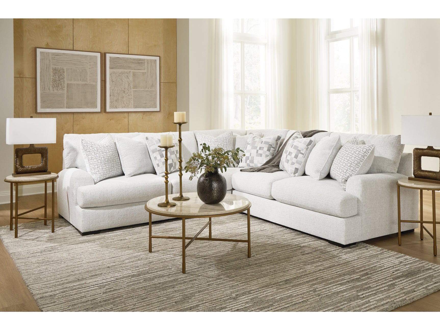 Misty-Lakes Chalk 3-Piece Sectional - Ornate Home