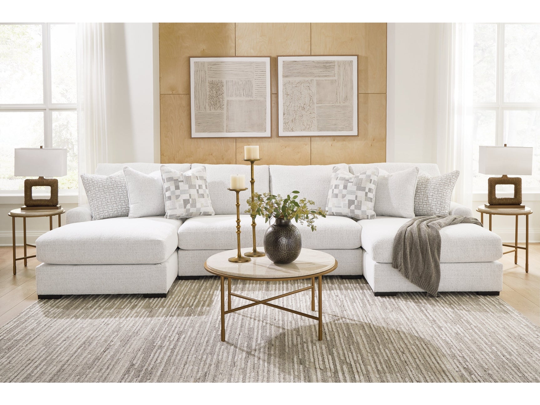 Misty-Lakes Chalk 4-Piece Double Chaise Sectional (Online Special Price) - Ornate Home