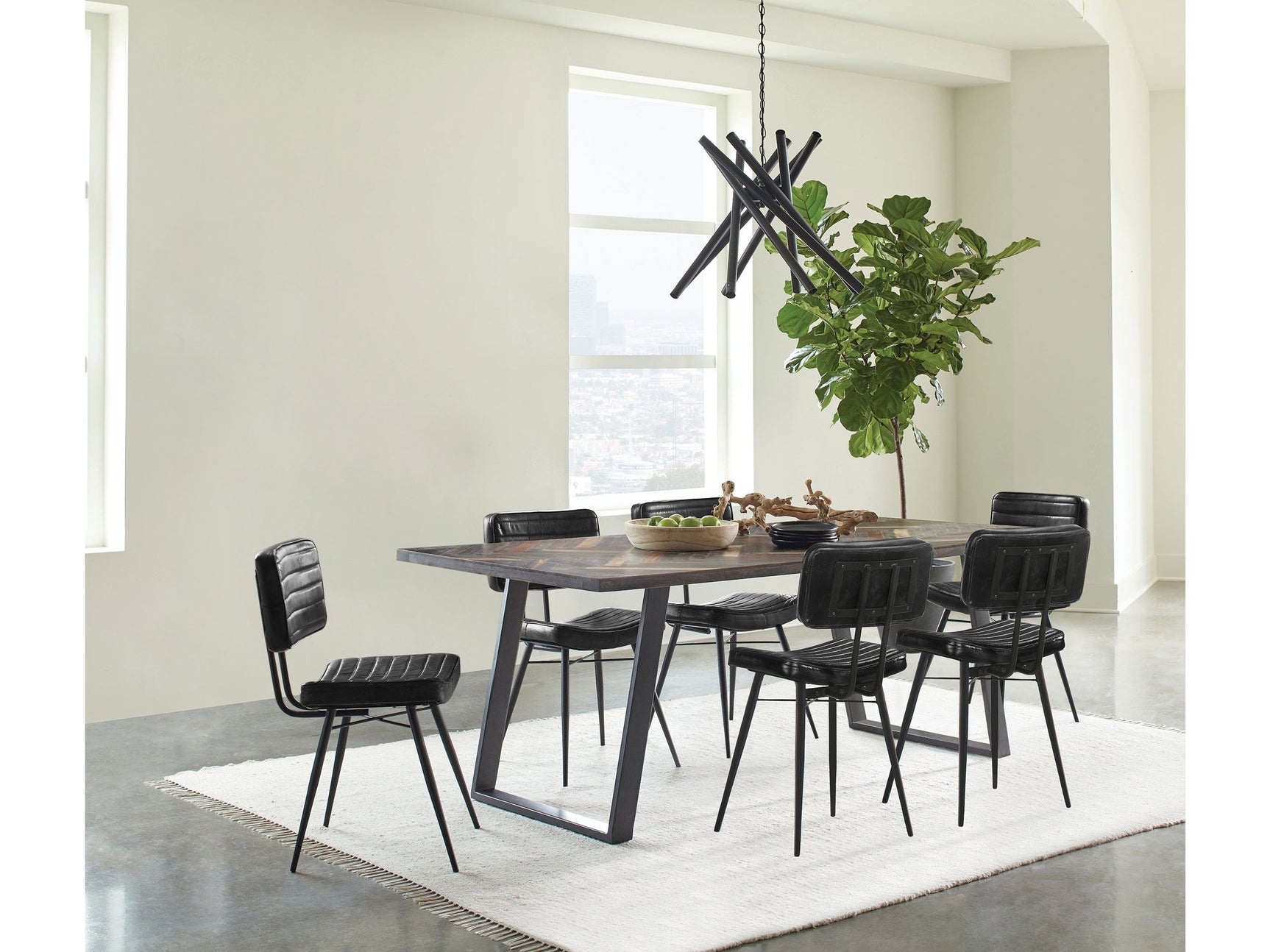 Misty Sheesham and Espresso 7-piece Rectangular Dining Set - Ornate Home