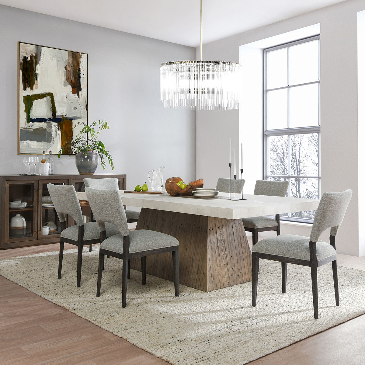 Mitchel Gray Upholstered Dining Chair (Set of 2) - Ornate Home