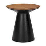 Mitchell Black/Brown Metal Pedetal Base Side Table - Ornate Home