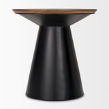 Mitchell Black/Brown Metal Pedetal Base Side Table - Ornate Home