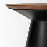 Mitchell Black/Brown Metal Pedetal Base Side Table - Ornate Home