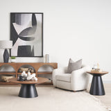 Mitchell Black/Brown Metal Pedetal Base Side Table - Ornate Home
