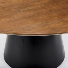 Mitchell Medium Brown/Black Pedestal Dining Table - Ornate Home