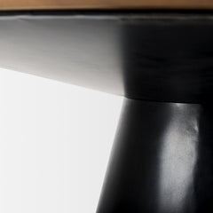 Mitchell Medium Brown/Black Pedestal Dining Table - Ornate Home