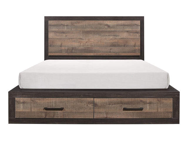 Miter Mahogany/Dark Ebony Queen Platform Bed - Ornate Home