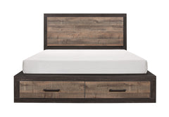 Miter Rustic Mahogany/Dark Ebony 4-piece Queen Bedroom Set - Ornate Home