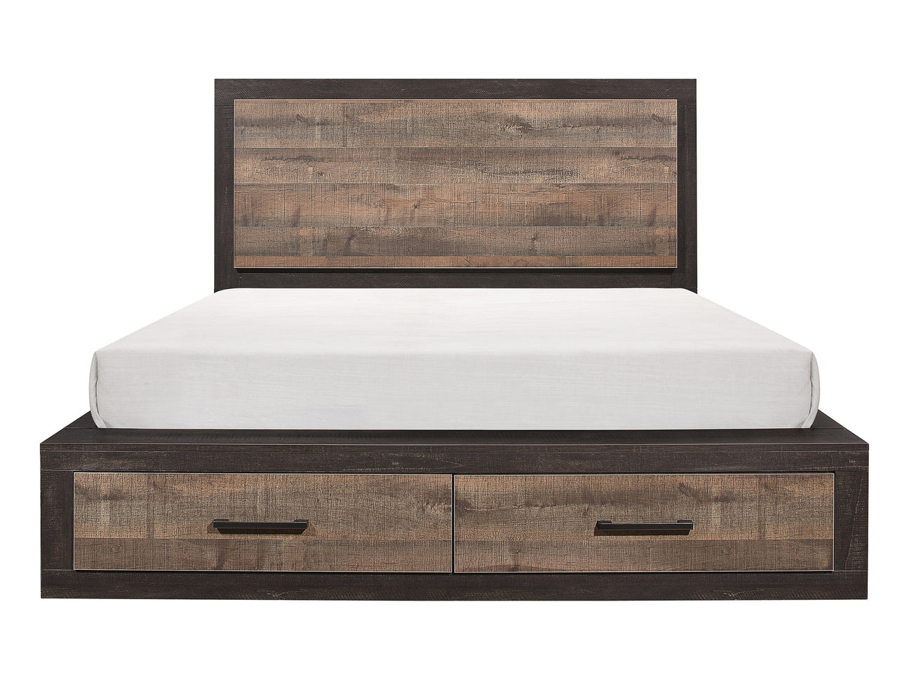 Miter Rustic Mahogany/Dark Ebony Eastern King Platform Bed - Ornate Home