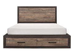 Miter Rustic Mahogany/Dark Ebony Eastern King Platform Bed - Ornate Home