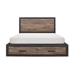 Miter Rustic Mahogany/Dark Ebony Eastern King Platform Bed - Ornate Home