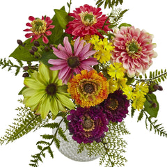 Mixed Flower in Glass Vase - Ornate Home