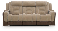 Mixed Motion Brownstone Power Reclining Sofa - Ornate Home