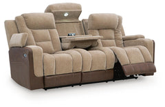Mixed Motion Brownstone Power Reclining Sofa - Ornate Home