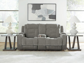 Mixed Motion Shadow Power Reclining Loveseat with Console - Ornate Home