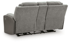 Mixed Motion Shadow Power Reclining Loveseat with Console - Ornate Home