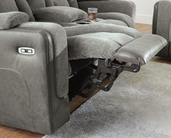 Mixed Motion Shadow Power Reclining Loveseat with Console - Ornate Home
