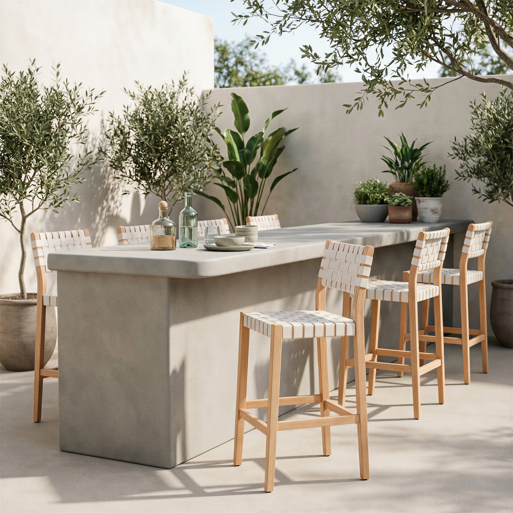 Mizuya White Barstool - Ornate Home