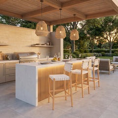 Mizuya White Barstool - Ornate Home