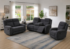 Moab Charcoal Fabric Recliner - Ornate Home