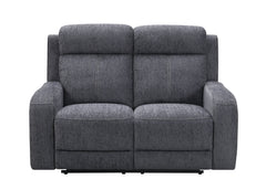Moab Charcoal Fabric Reclining Loveseat - Ornate Home