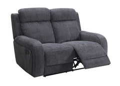 Moab Charcoal Fabric Reclining Loveseat - Ornate Home