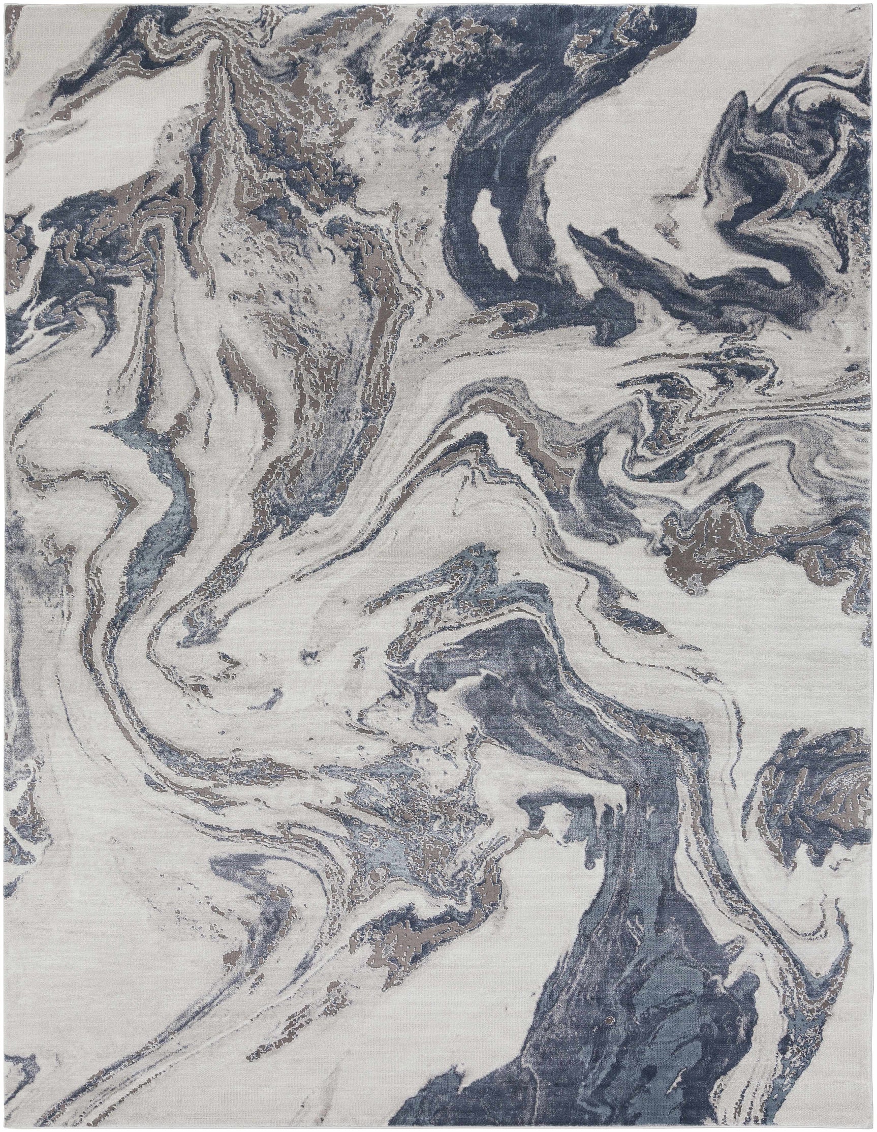 Moana Denim Blue Marble Area Rug - Ornate Home