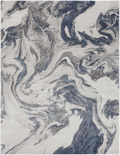Moana Denim Blue Marble Area Rug - Ornate Home